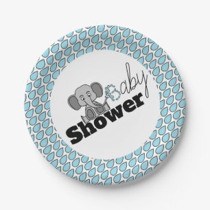 Assiettes En Carton Sweet Baby Elephant, Baby shower