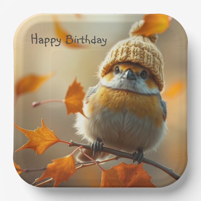 Assiettes En Carton Sweet Little Bird Anniversaire (Recto)