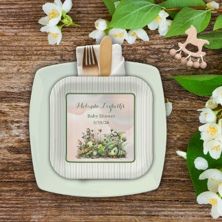 Assiettes En Carton Sweet Little Caterpillar Garden Baby Shower Party