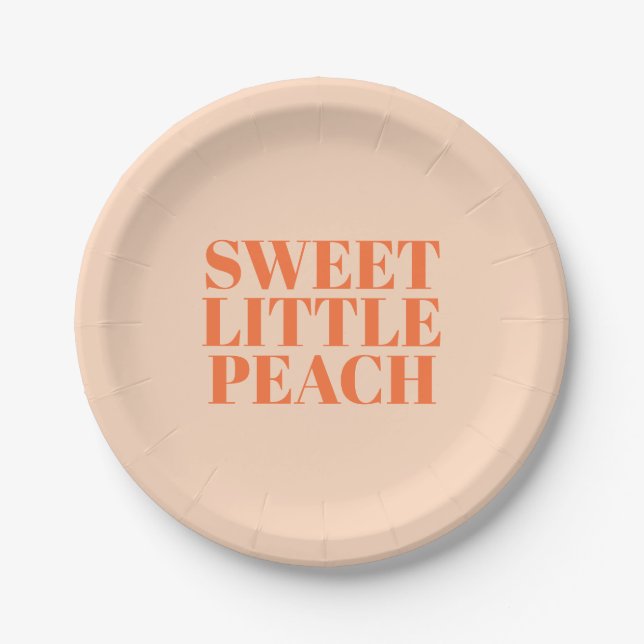 Assiettes En Carton Sweet Little Peach Girl premier anniversaire (Devant)