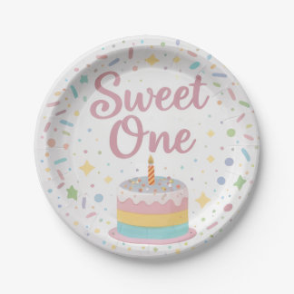 Assiettes En Carton Sweet One 1st Birthday Paper Plate