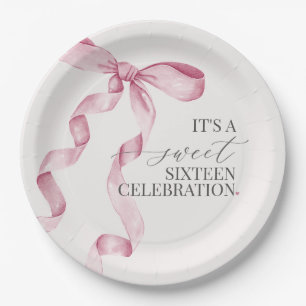 Assiettes En Carton Sweet sixteen Bow rose Anniversaire Salle de douch