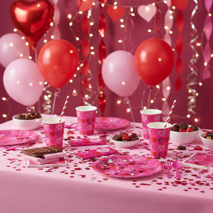 Assiettes En Carton Sweet sixteen Coeurs & Aimer Plaques en papier