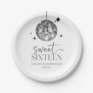 Assiettes En Carton Sweet sixteen Disco Ball 16ème anniversaire