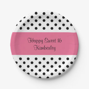 Assiettes En Carton Sweet sixteen mignon