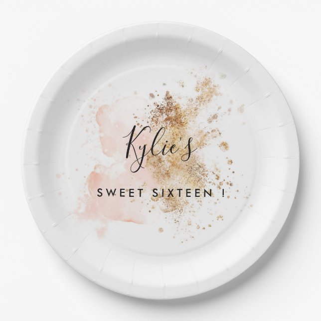 Assiettes En Carton Sweet sixteen Personnalisé 16E Anniversaire (Devant)