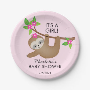Assiettes En Carton Sweet Sloth C'est une plaque de papier pour fille