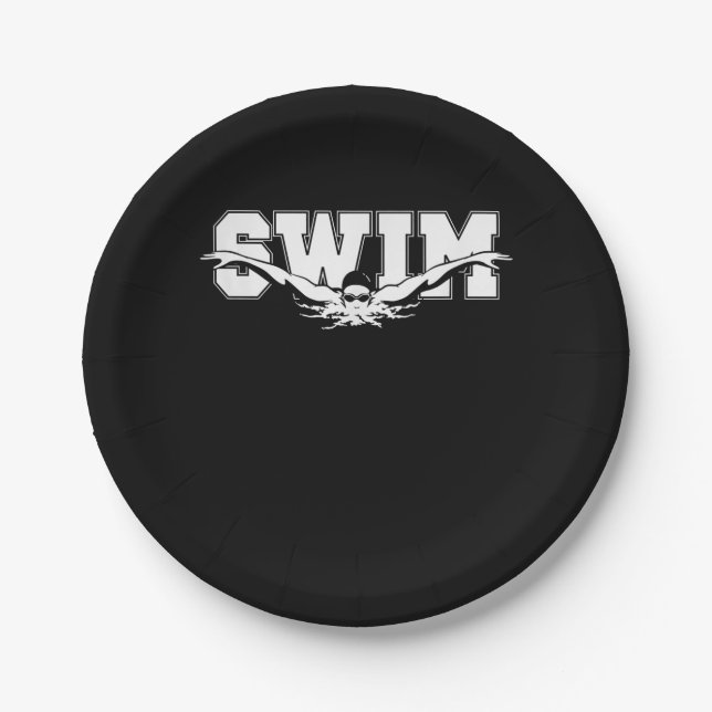 Assiettes En Carton Swim Swimmers Compétitivité Natation Athlétisme Ca (Devant)