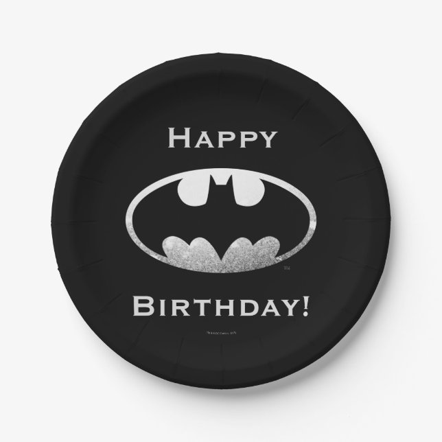 Assiettes En Carton Symbole Batman | Logo Grainy (Devant)