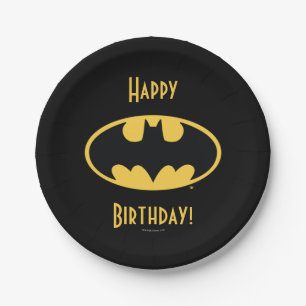 Assiettes En Carton Symbole Batman   Logo ovale