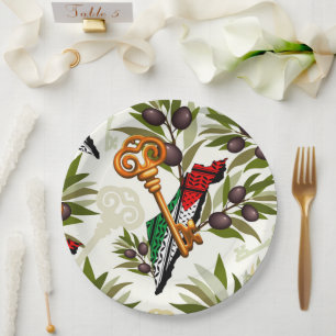 Assiettes En Carton Symbole clé palestinien du droit au retour