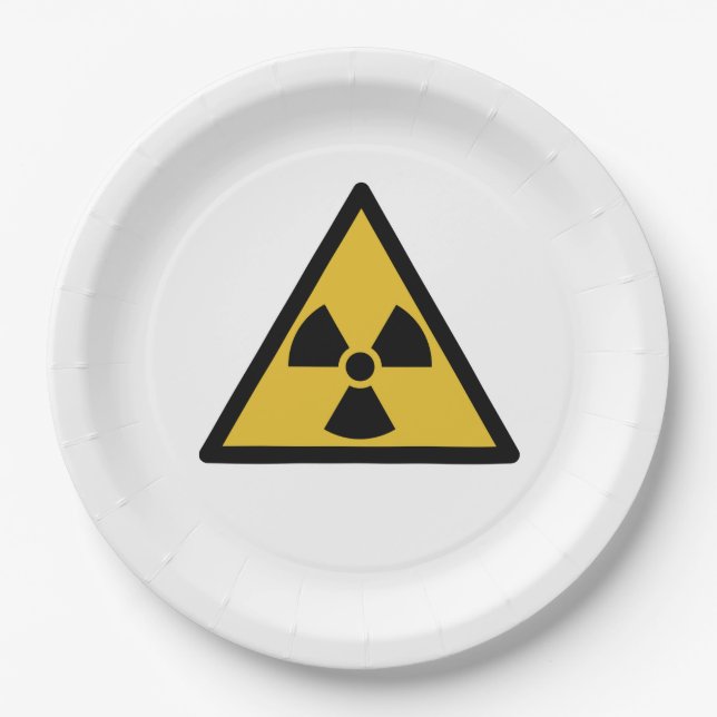 Assiettes En Carton Symbole d'avertissement de rayonnement (danger rad (Devant)