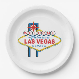 Assiettes En Carton Symbole De Las Vegas Bienvenue