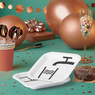Assiettes En Carton Symbole de l'eau du robinet