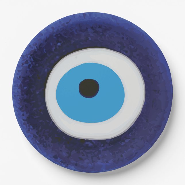 Assiettes En Carton Symbole de protection des yeux du mal nazi (Devant)