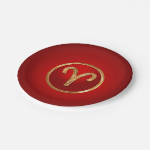 Assiettes En Carton Symbole de zodiaque de Bélier