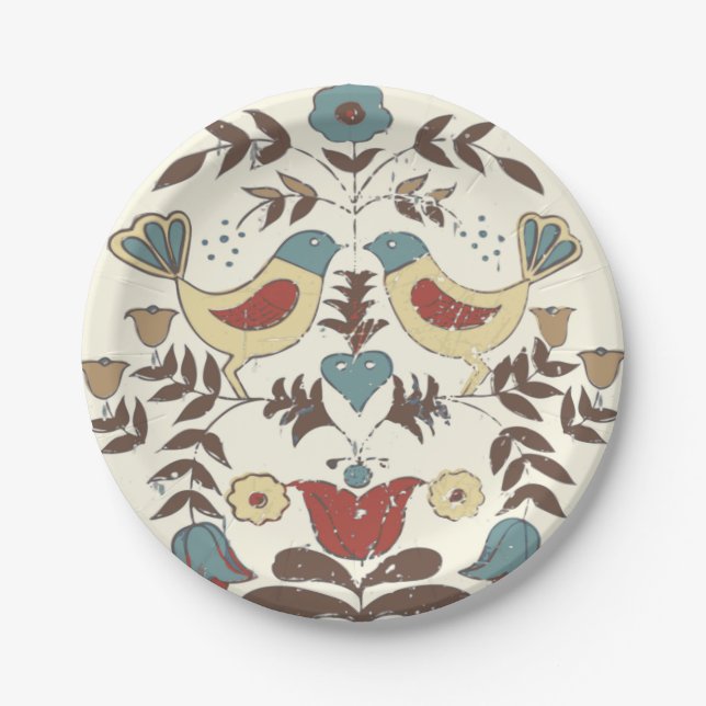 Assiettes En Carton SYMBOLE Hex Amish néerlandais Pennsylvanie Bird Am (Devant)