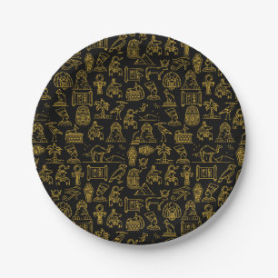 Assiettes En Carton SYMBOLE HIÉROglyphique égyptien Motif