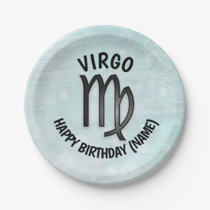 Assiettes En Carton Symbole Horoscope Virgo Anniversaire Personnalisé