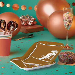 Assiettes En Carton Symbole récréatif de la zone de ski