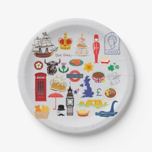 Assiettes En Carton Symboles britanniques