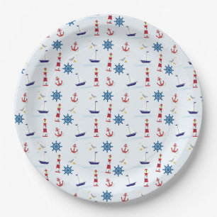Assiettes En Carton Symboles de la mer cool