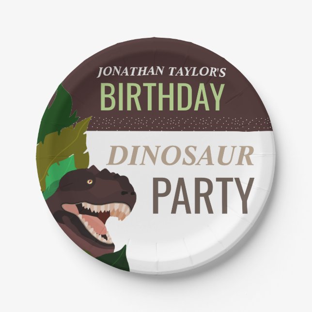 Assiettes En Carton T Rex Dinosaur Party Anniversaire des enfants (Devant)