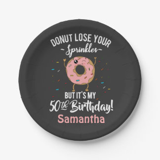 Assiettes En Carton T-shirt drôle pour 50e anniversaire Donut Cinquant