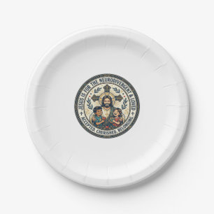 Assiettes En Carton T-Shirt Encouragement Neurodivergent Jésus Inspira
