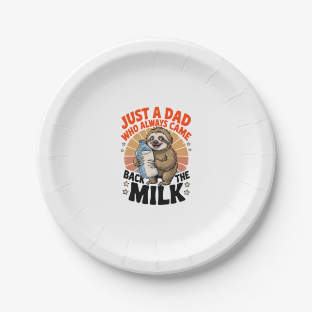 Assiettes En Carton T-shirt fête des pères avec paresse (Devant)