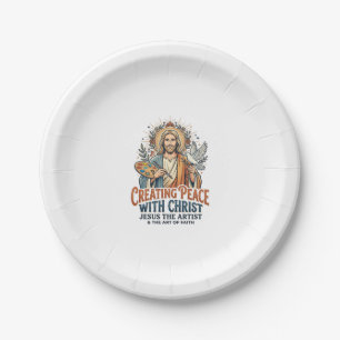 Assiettes En Carton T-Shirt Hobby Jésus Aquarelle Foi Inspirationnelle