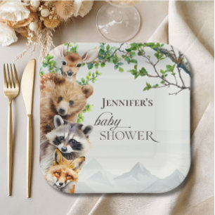 Assiettes En Carton Table de fête pour Baby Shower sur le thème de la