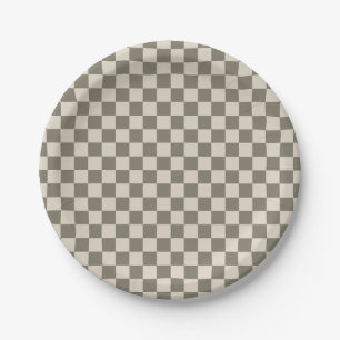 Assiettes En Carton Tableau de bord gris-saule et os