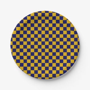 Assiettes En Carton Tableau de bord jaune de la marine foncée et de la
