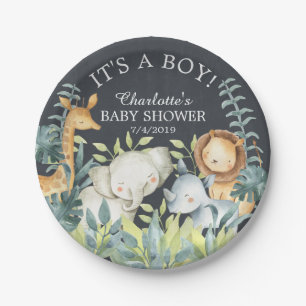 Assiettes En Carton Tableau de bord Jungle Animaux Baby shower Plaque 