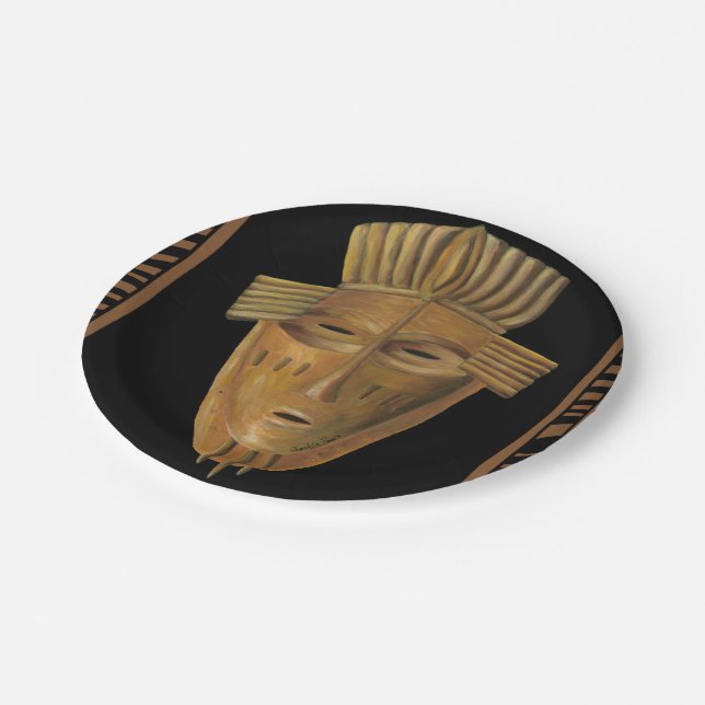 Assiettes En Carton Tableau de Masque Africain par Chariklia Zarris (Angle)