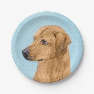 Assiettes En Carton Tableau Rhodesian Ridgeback - Art Chien original
