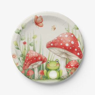 Assiettes En Carton Tabouret de toilette Little Mushroom et Baby showe