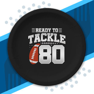 Assiettes En Carton Tackle 80e anniversaire de 80 ans Couples