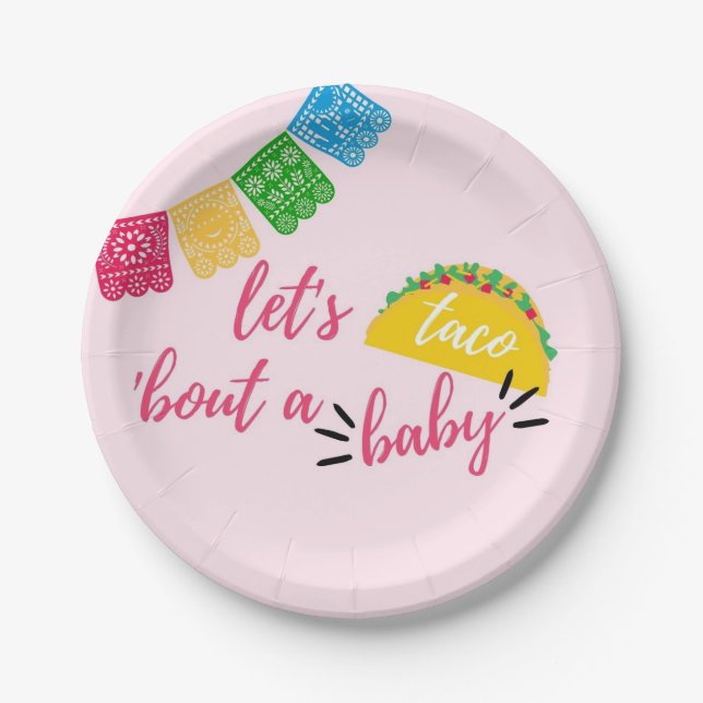 Assiettes En Carton Taco 'Bout a Baby Fiesta Baby shower  (Devant)