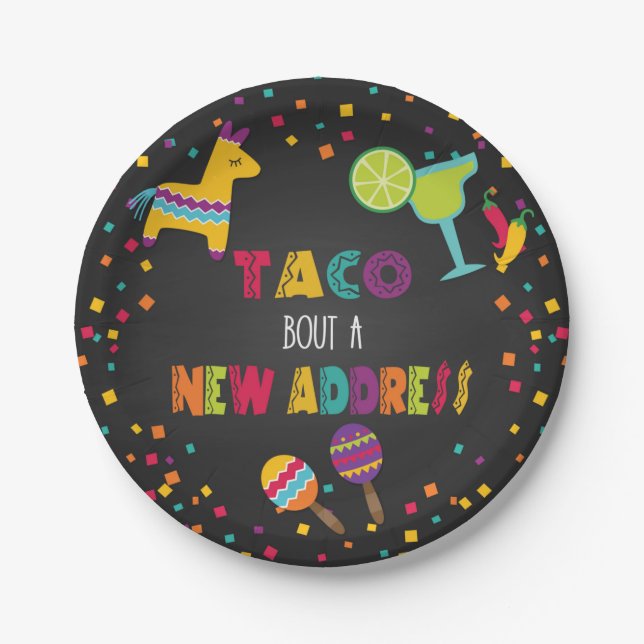 Assiettes En Carton Taco Bout a une nouvelle plaque d'adresse (Devant)