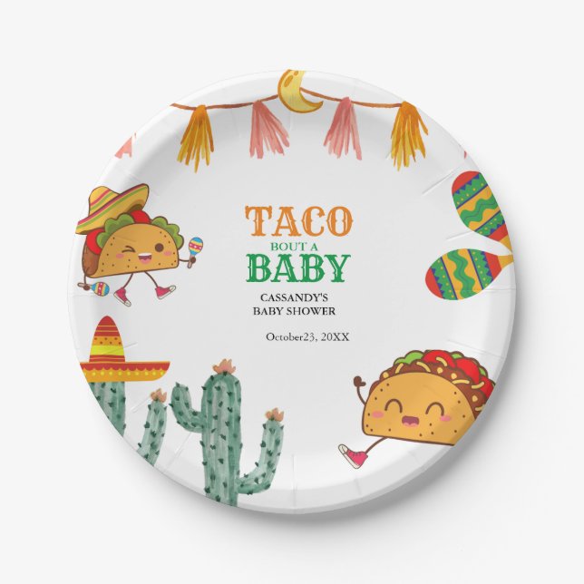 Assiettes En Carton Taco bout Baby Baby shower mexicain faveurs (Devant)