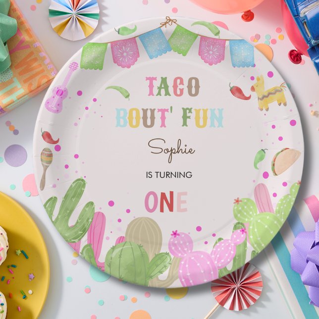 Assiettes En Carton Taco bout fun fiesta mexicaine premier anniversair (Créateur téléchargé)