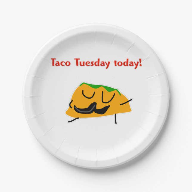 Assiettes En Carton Taco Mardi aujourd'hui! (Devant)