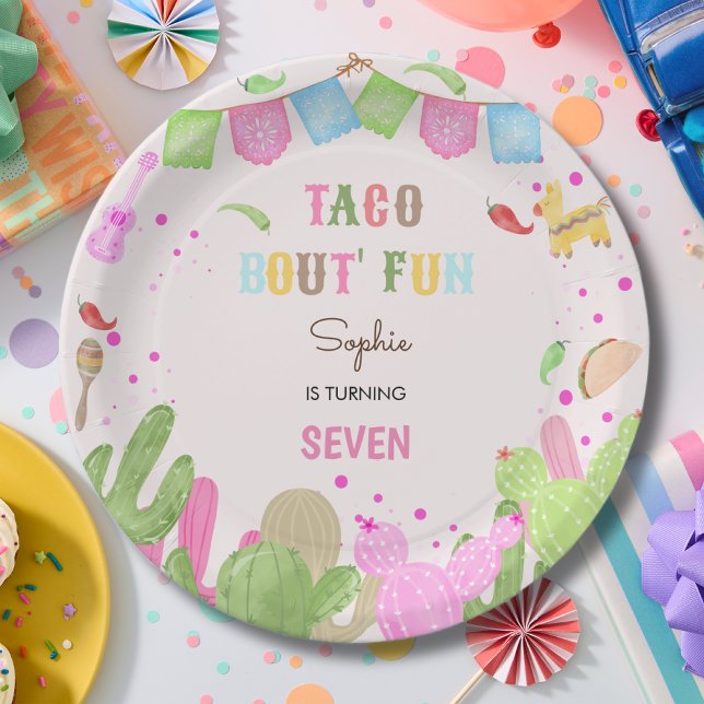 Assiettes En Carton Taco sur le plaisir fiesta mexicaine fille anniver (Créateur téléchargé)