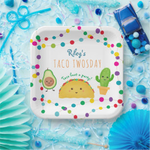 Assiettes En Carton Taco Twosday deuxième 2ème anniversaire de thème