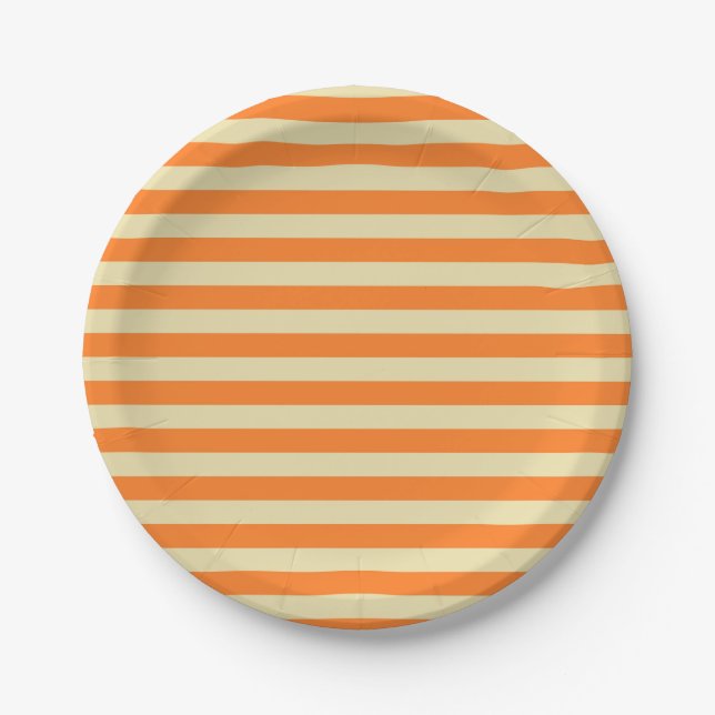 Assiettes En Carton Tailles beige et orange (Devant)