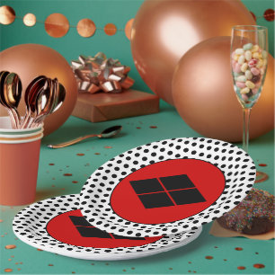 Assiettes En Carton Takeda Japon Mon Art Oriental Noir Rouge Blanc