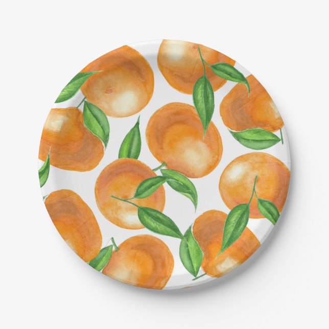 Assiettes En Carton Tangères d'aquarelle (Devant)