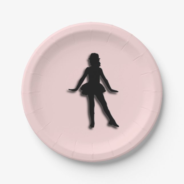 Assiettes En Carton Tap Dancer rose (Devant)
